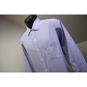 Brooks Brothers Regent Dress Shirt Plaid Button Up Mens Size 17.5 34/35 XL
